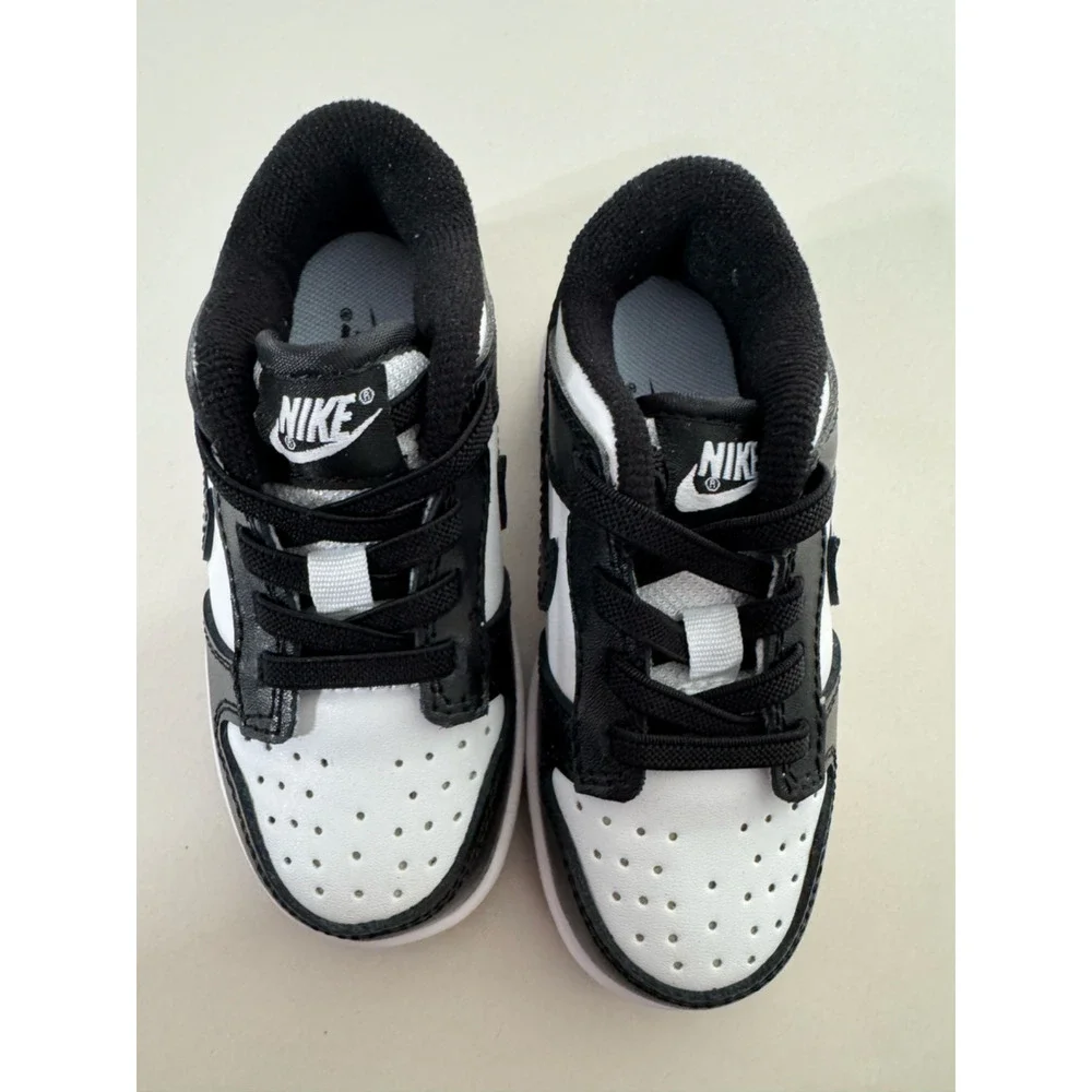 Nike Dunk Low Retro White Black Panda (TD) Sneaker Shoe Kids Size 7C New CU1727